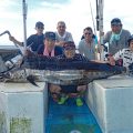 釣り上げたカジキと北海道からの7人