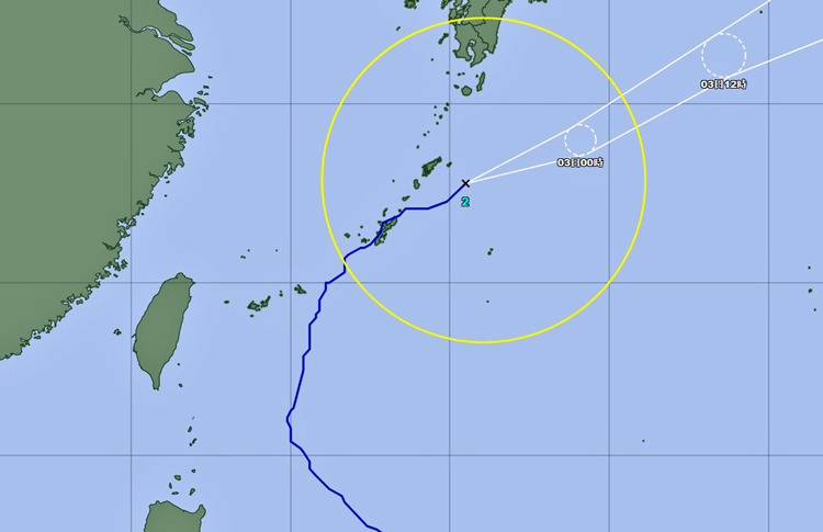 台風2号が沖縄を通過
