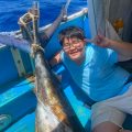 クレーンズ沖縄,、鶴丸のトローリングでカジキを釣った東京から来た13才の中学2年生