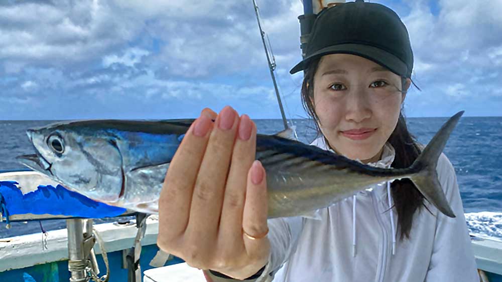 ライトトローリングで釣り上げたスマ