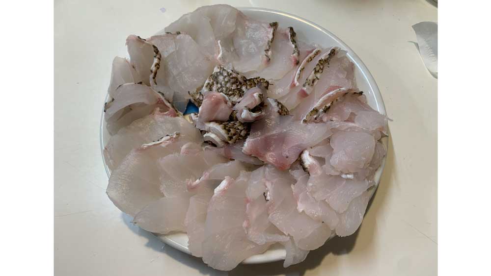 沖縄タイラバで釣れたクエのしゃぶしゃぶ